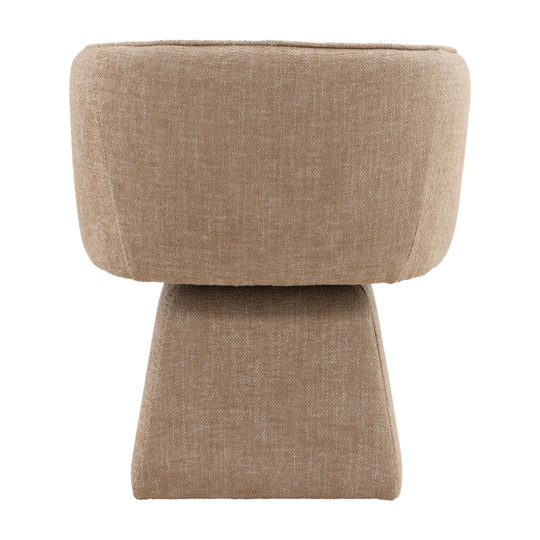 Joni Performance Basketweave Dining Chair, Lola Camel, back view