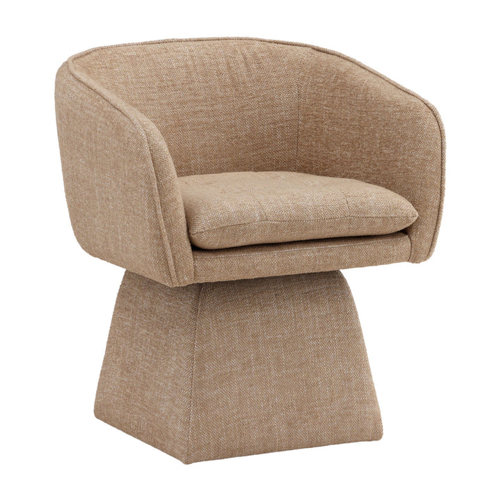 Joni Performance Basketweave Dining Chair, Lola Camel, three-quarter studio view
