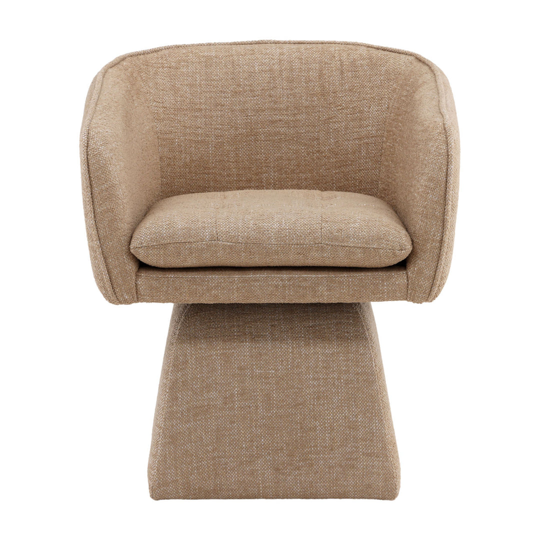 Joni Performance Basketweave Dining Chair, Lola Camel, front view