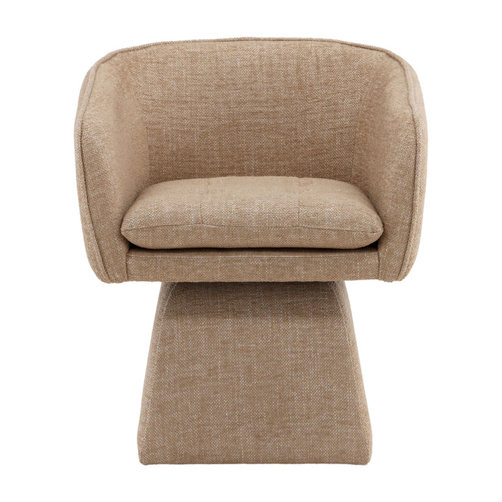 Joni Performance Basketweave Dining Chair, Lola Camel, front view