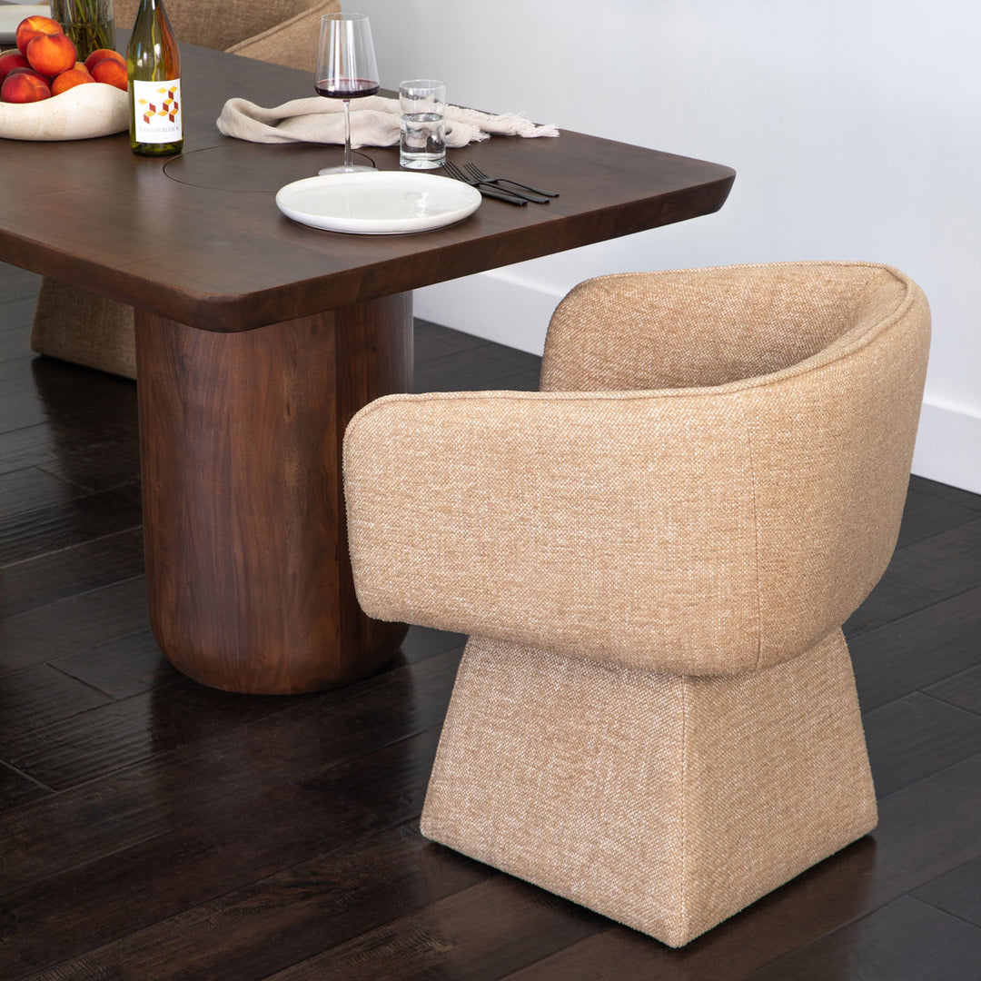Joni Performance Basketweave Dining Chair, Lola Camel, alternate lifestyle view 1