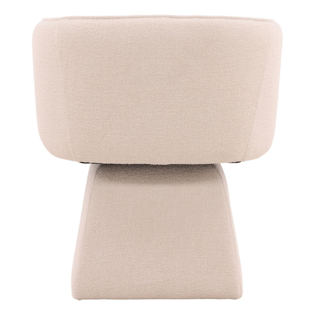 Joni Performance Basketweave Dining Chair, Lola Cream, back view