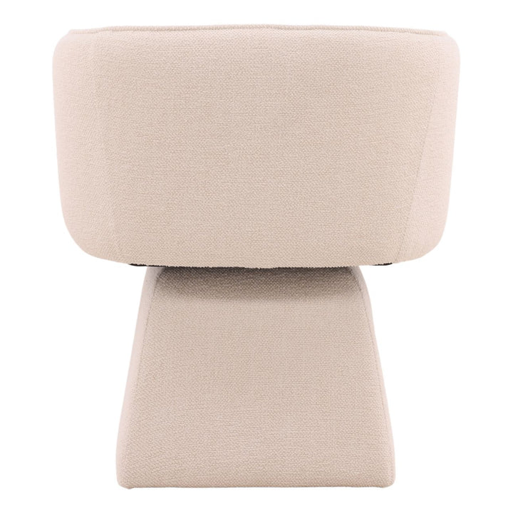 Joni Performance Basketweave Dining Chair, Lola Cream, back view