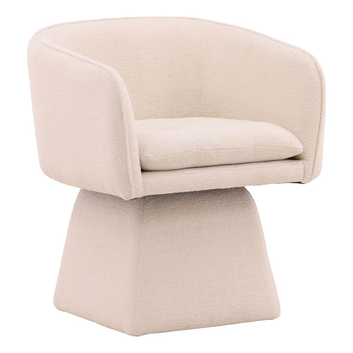 Joni Performance Basketweave Dining Chair, Lola Cream, three-quarter studio view