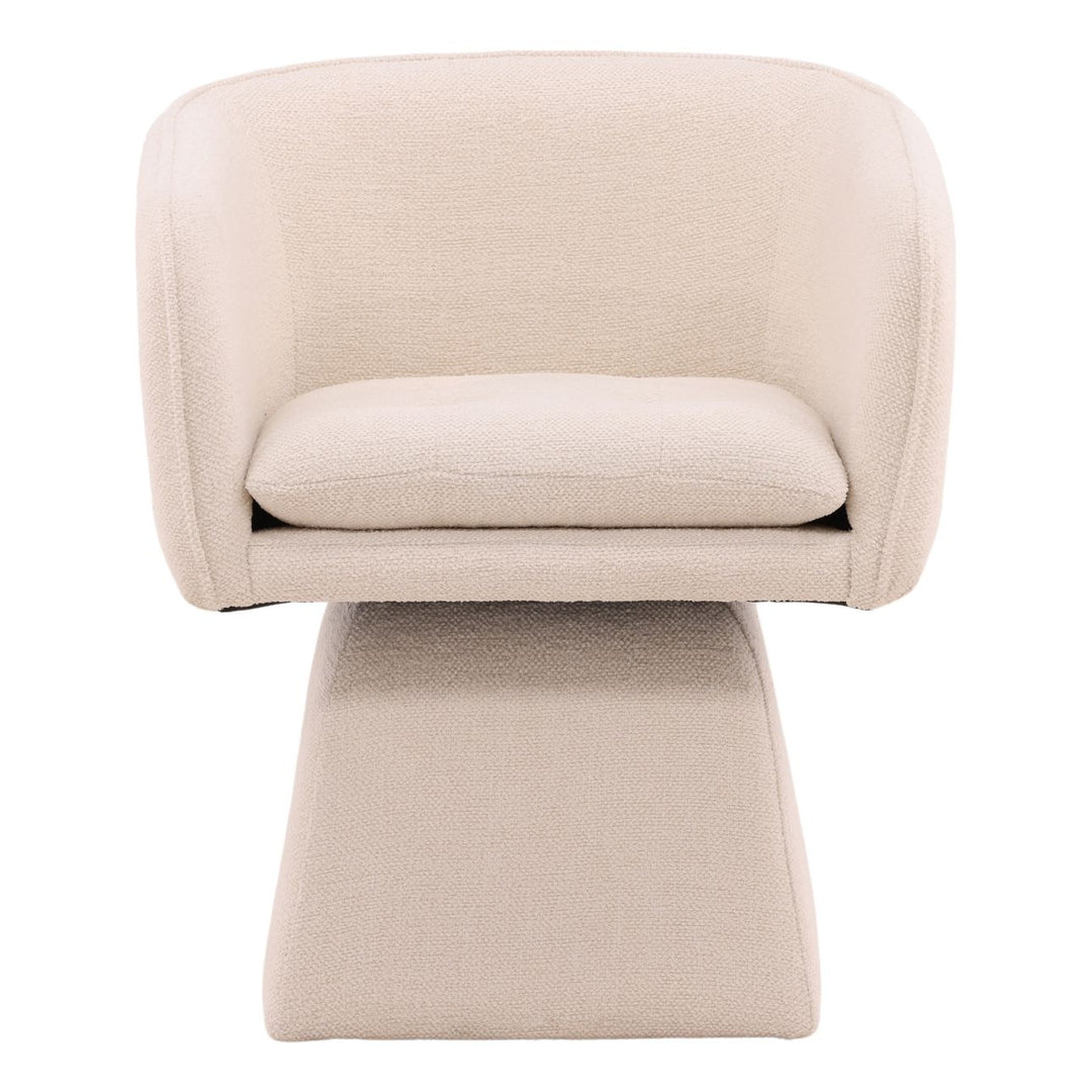 Joni Performance Basketweave Dining Chair, Lola Cream, front view
