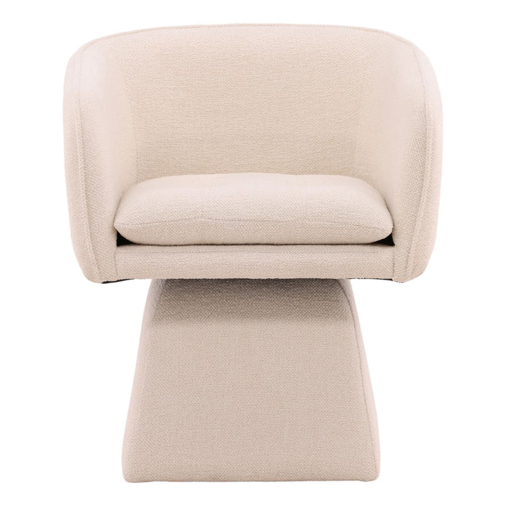Joni Performance Basketweave Dining Chair, Lola Cream, front view