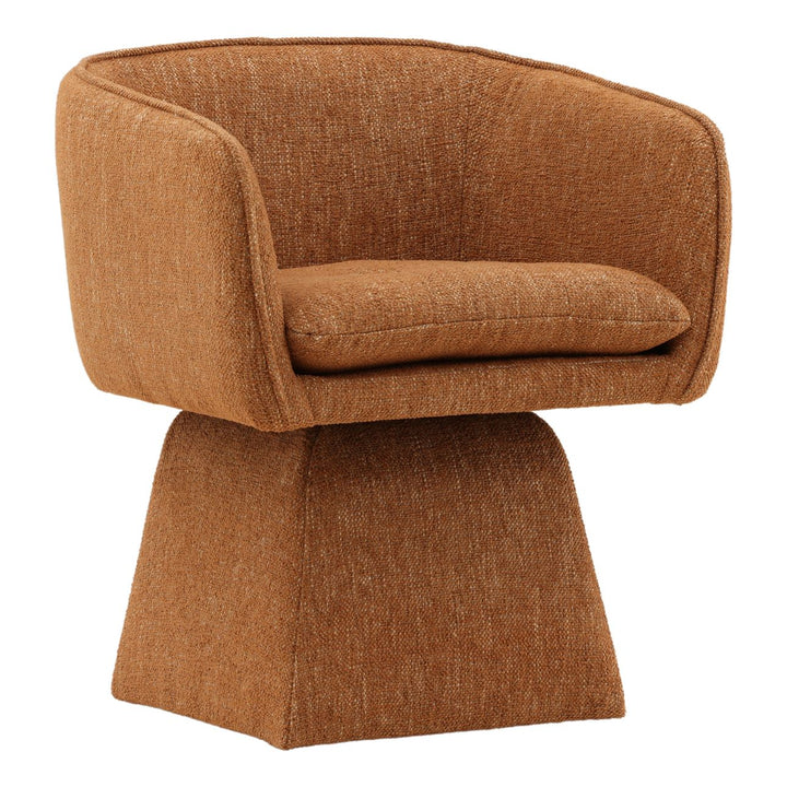 Joni Performance Basketweave Dining Chair, Lola Ginger, three-quarter studio view