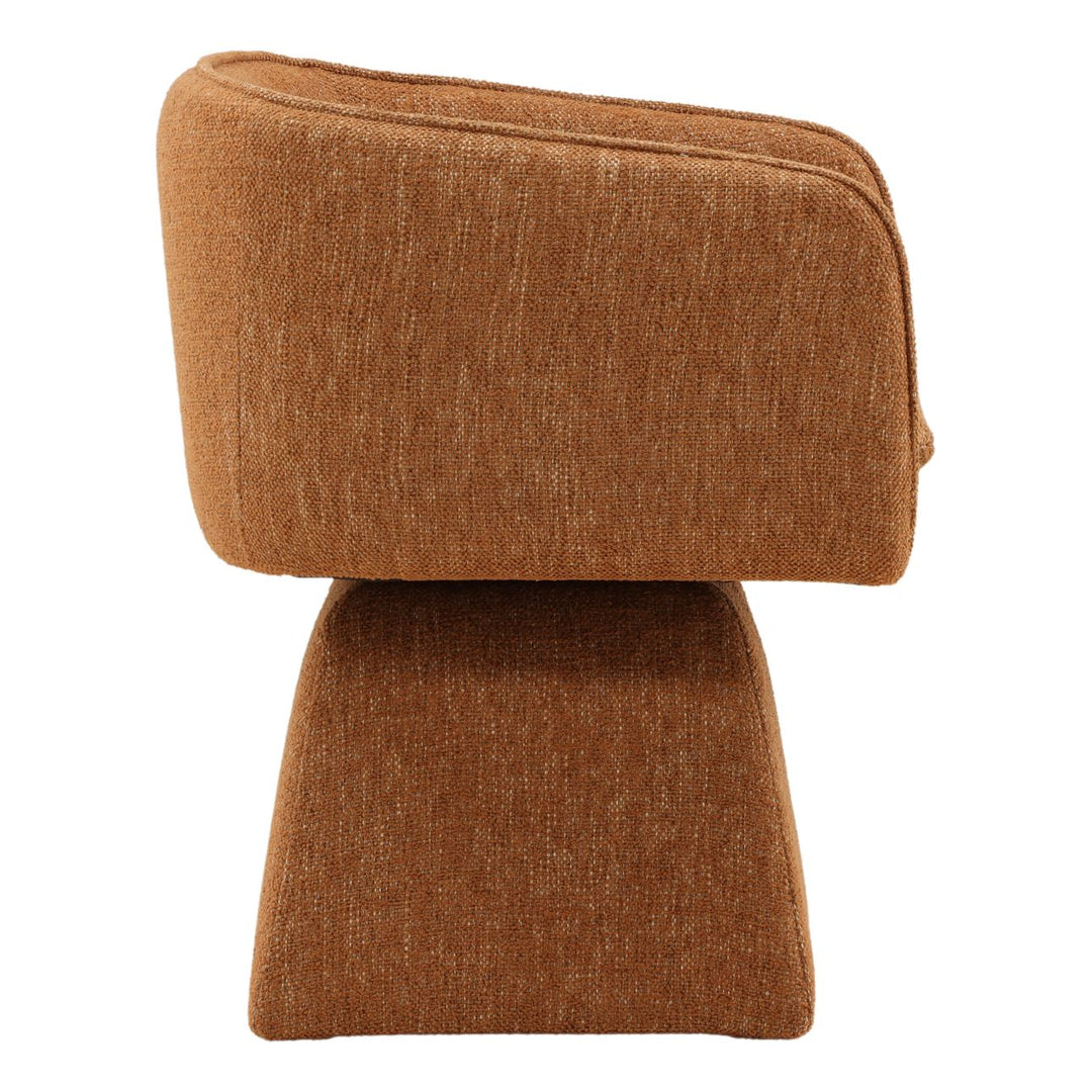 Joni Performance Basketweave Dining Chair, Lola Ginger, profile view