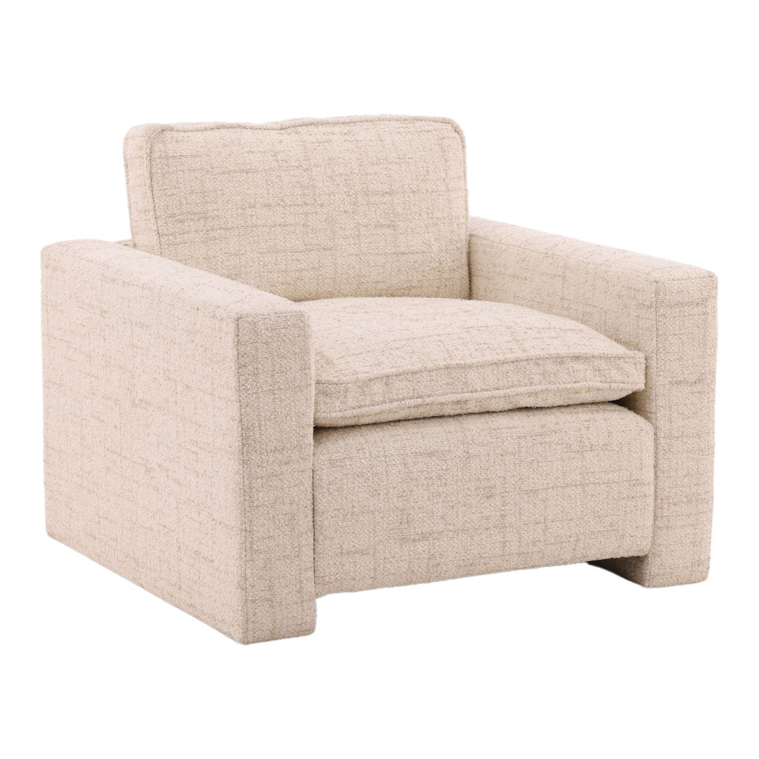 Jaxon Fog Tweed Lounge Chair, three-quarter studio view