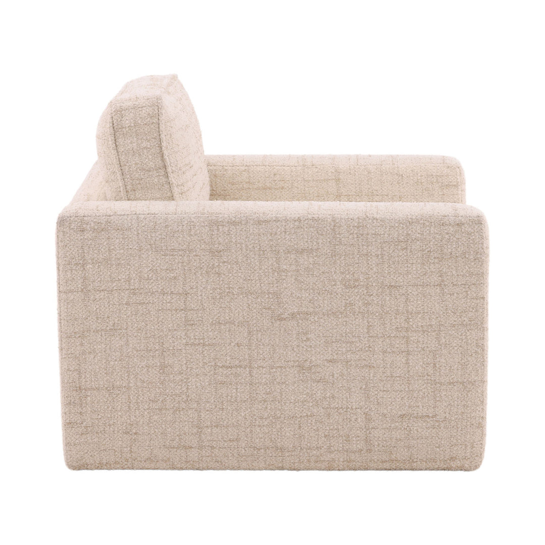 Jaxon Fog Tweed Lounge Chair, profile view