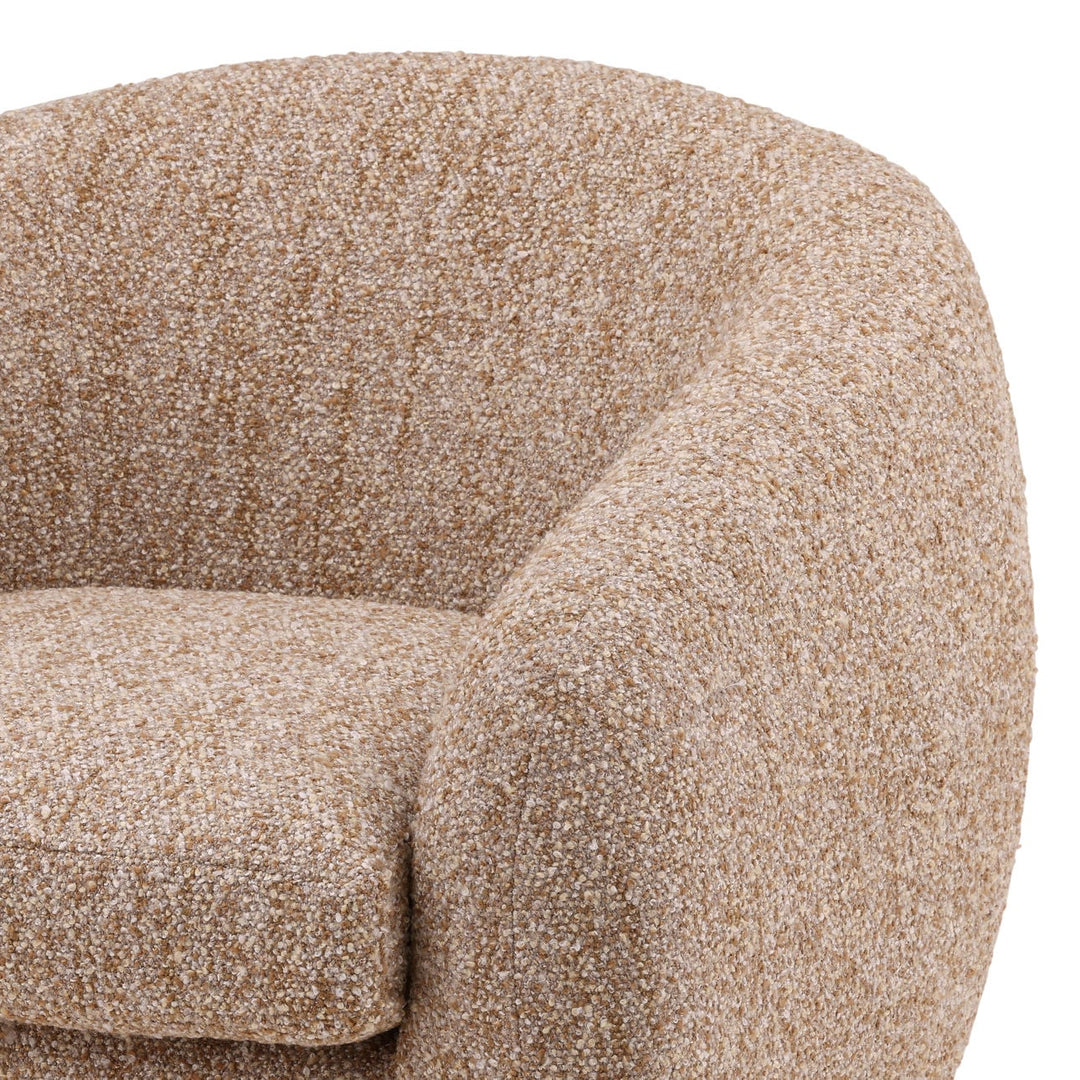 Pegelle Latte Boucle Wood Frame Lounge Chair, detail 3 view