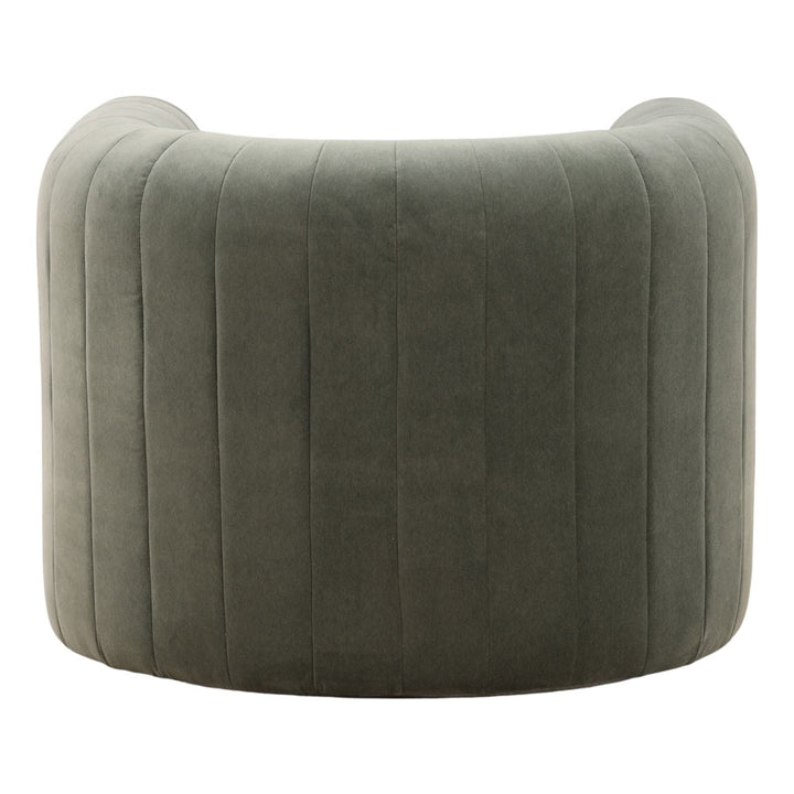 Bexley Velvet Lounge Chair, Green, back view