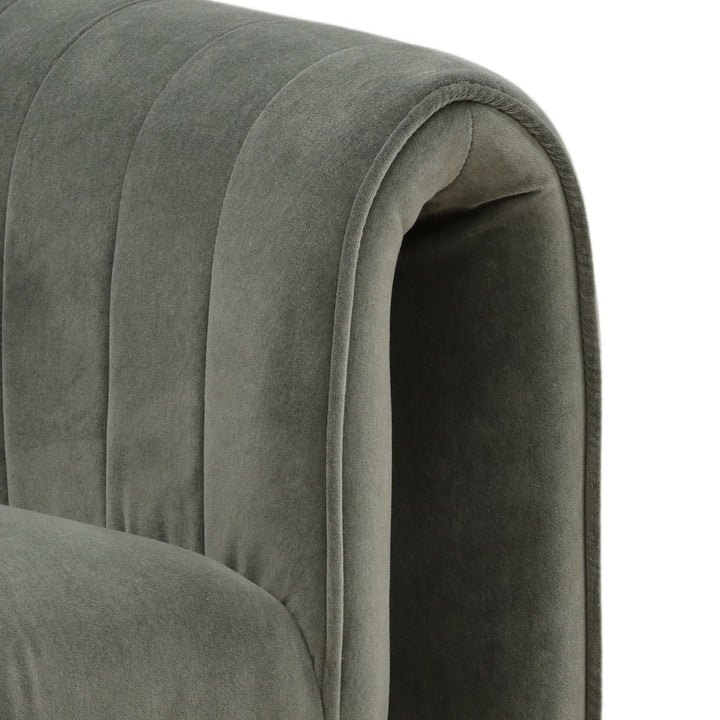 Bexley Velvet Lounge Chair, Green, detail 2 view