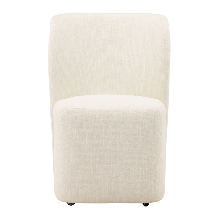 Saira Upholstered Dining Chair, Field Cream Tweed, front view