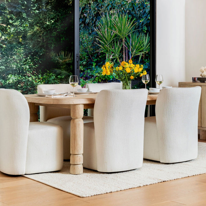 Saira Upholstered Dining Chair, Field Cream Tweed, alternate lifestyle view 1