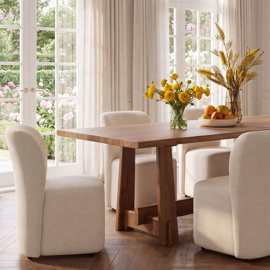 Saira Upholstered Dining Chair, Field Cream Tweed, alternate lifestyle view 3