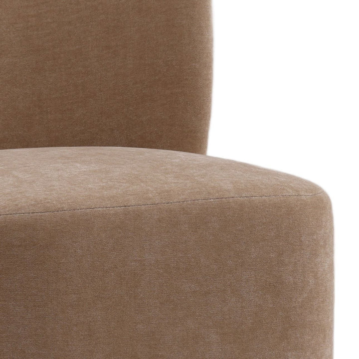 Saira Upholstered Dining Chair, Sand Velvet, detail 2 view