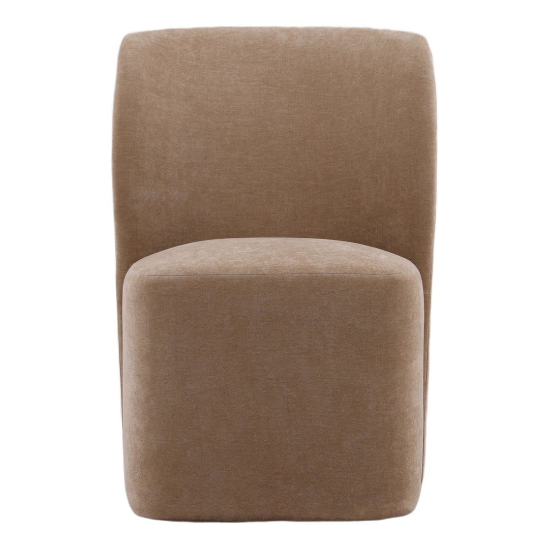 Saira Upholstered Dining Chair, Sand Velvet, front view