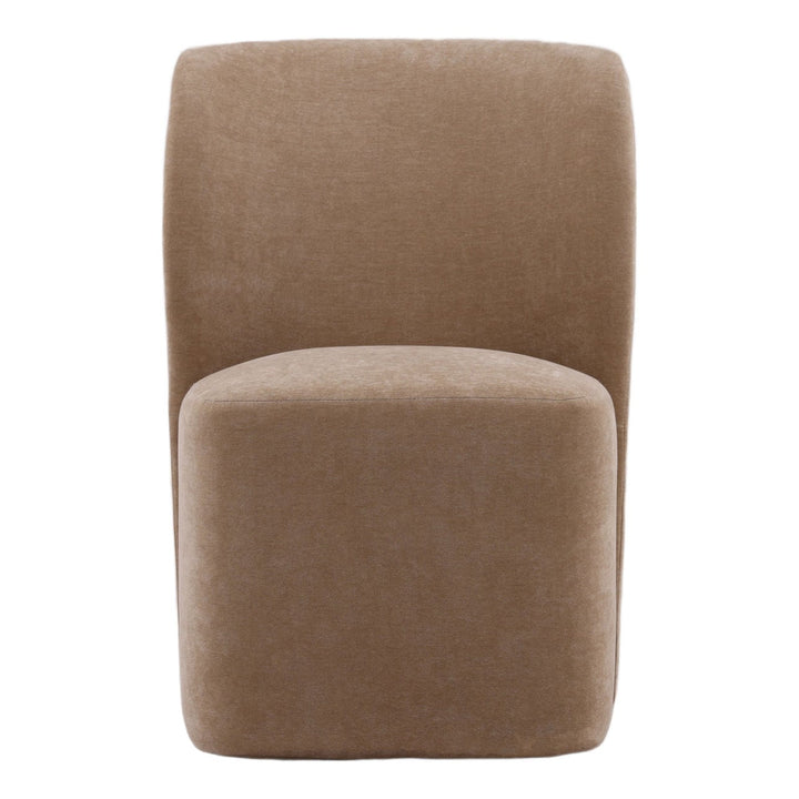 Saira Upholstered Dining Chair, Sand Velvet, front view