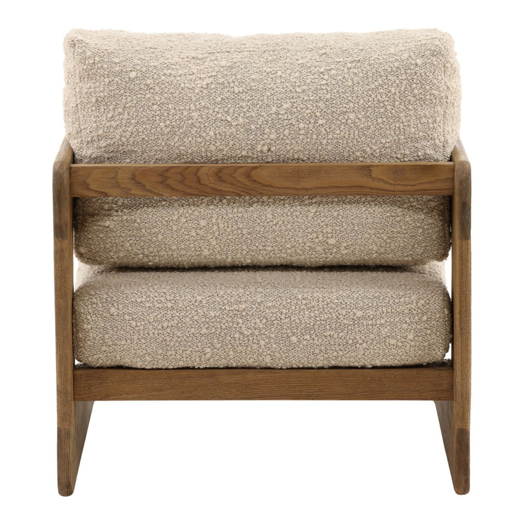 Malina Upholstered Ash Lounge Chair, Birch, back view