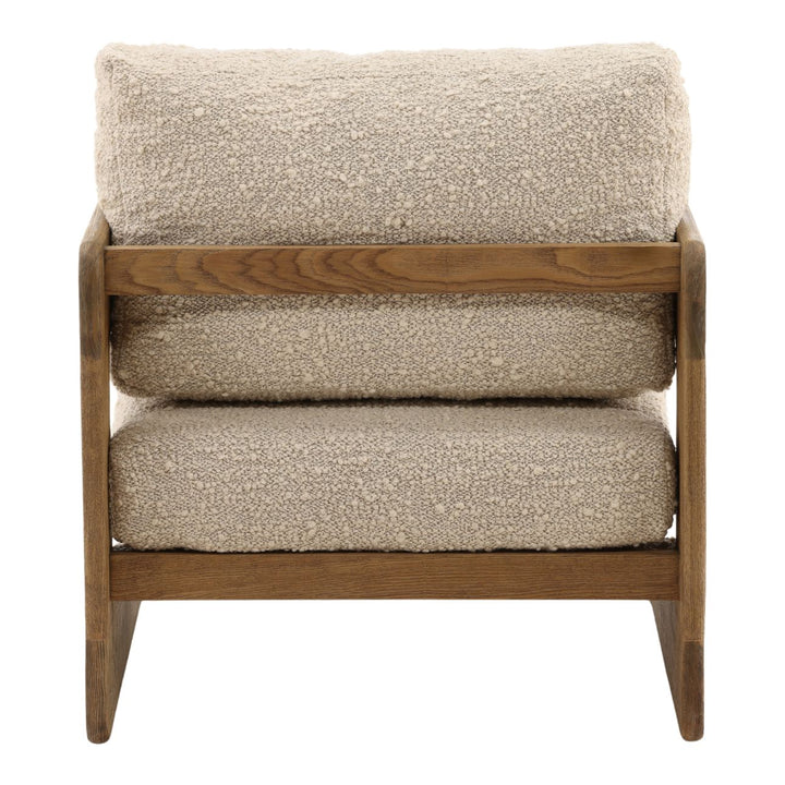 Malina Upholstered Ash Lounge Chair, Birch, back view