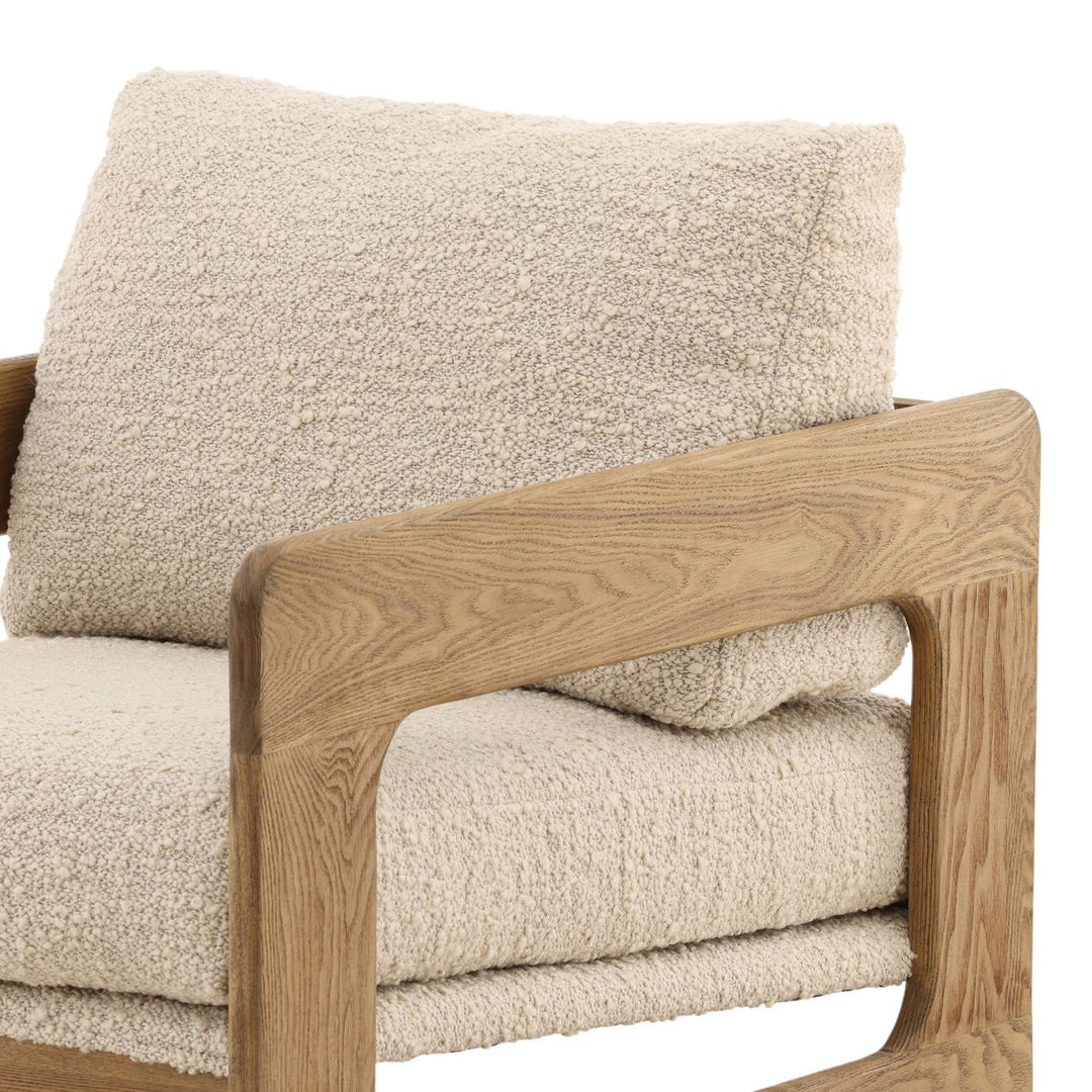 Malina Upholstered Ash Lounge Chair, Birch, detail 2 view