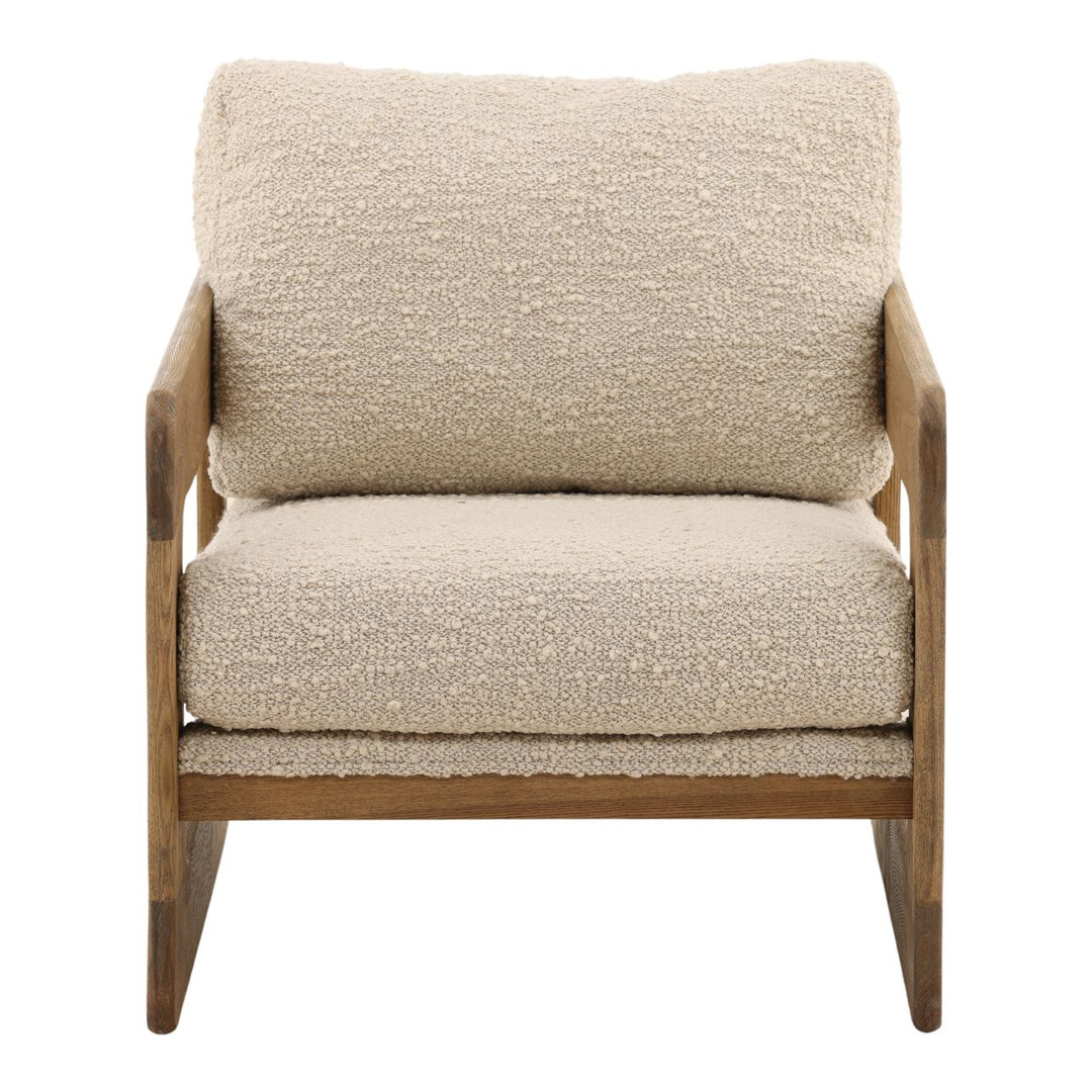 Malina Upholstered Ash Lounge Chair, Birch, front view
