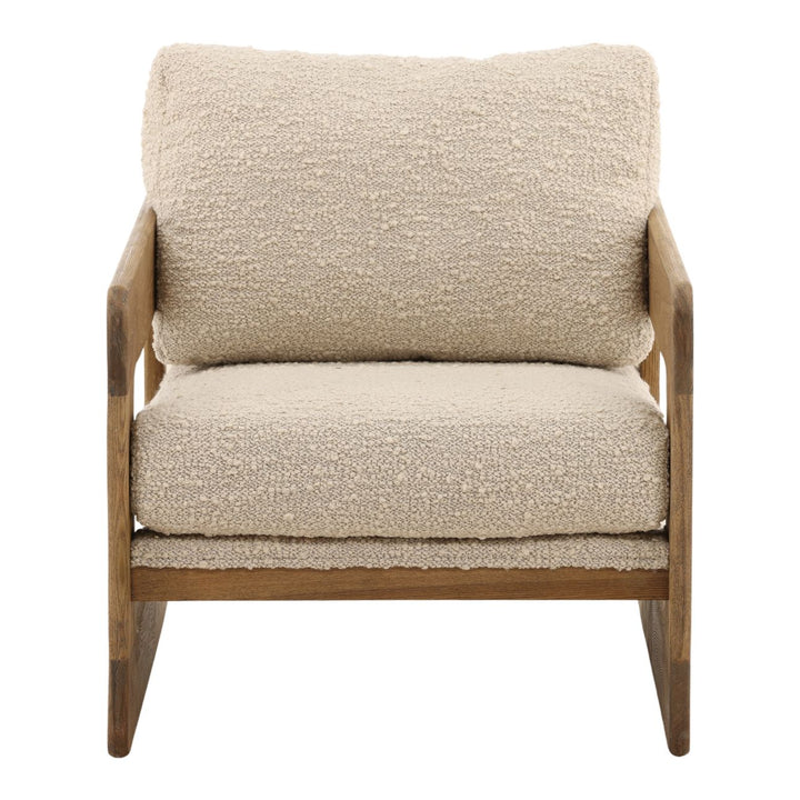 Malina Upholstered Ash Lounge Chair, Birch, front view