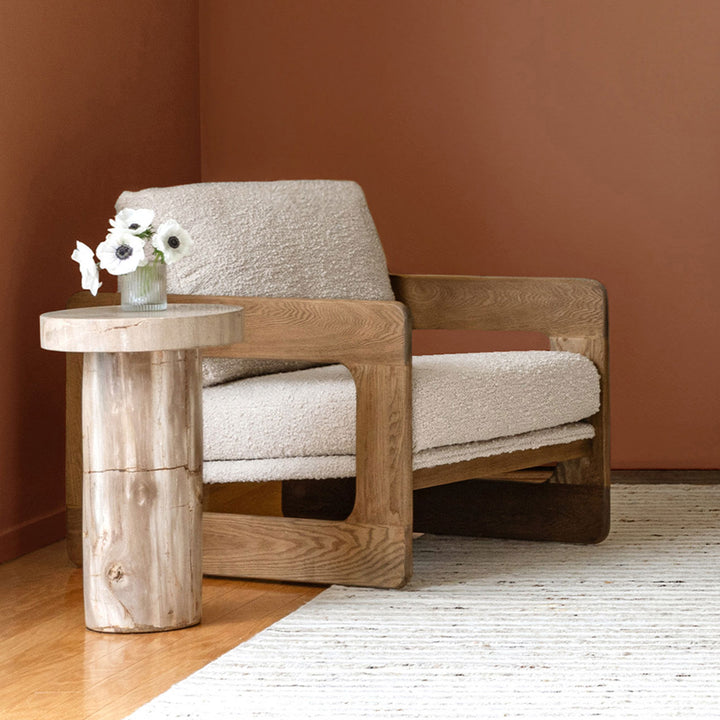 Malina Upholstered Ash Lounge Chair, Birch, lifestyle view