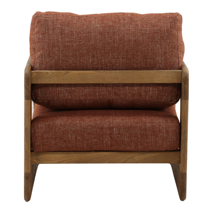 Malina Upholstered Ash Lounge Chair, Brown, back view