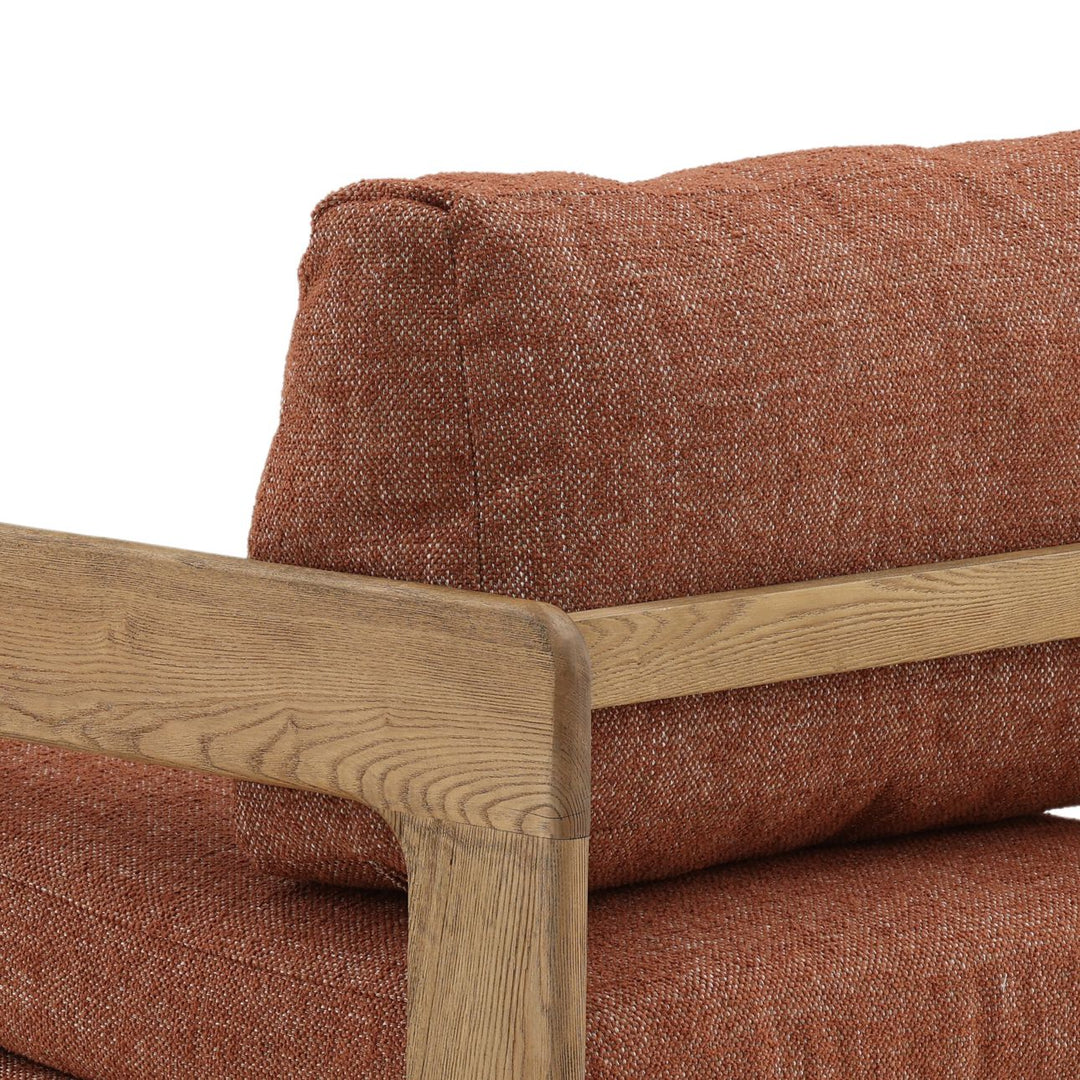 Malina Upholstered Ash Lounge Chair, Brown, detail 1 view
