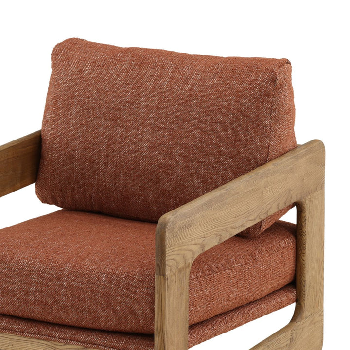 Malina Upholstered Ash Lounge Chair, Brown, detail 2 view