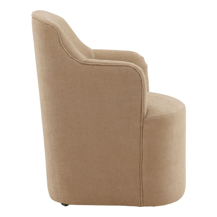 London Performance Fabric Dining Chair, Camel Velvet, profile view