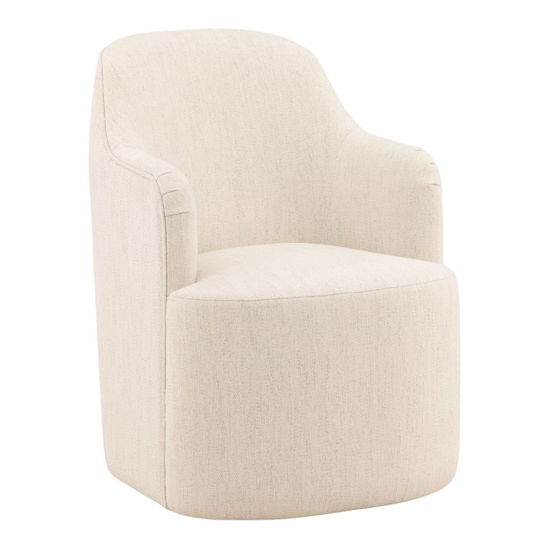 London Performance Fabric Dining Chair, Avalon Cream, three-quarter studio view
