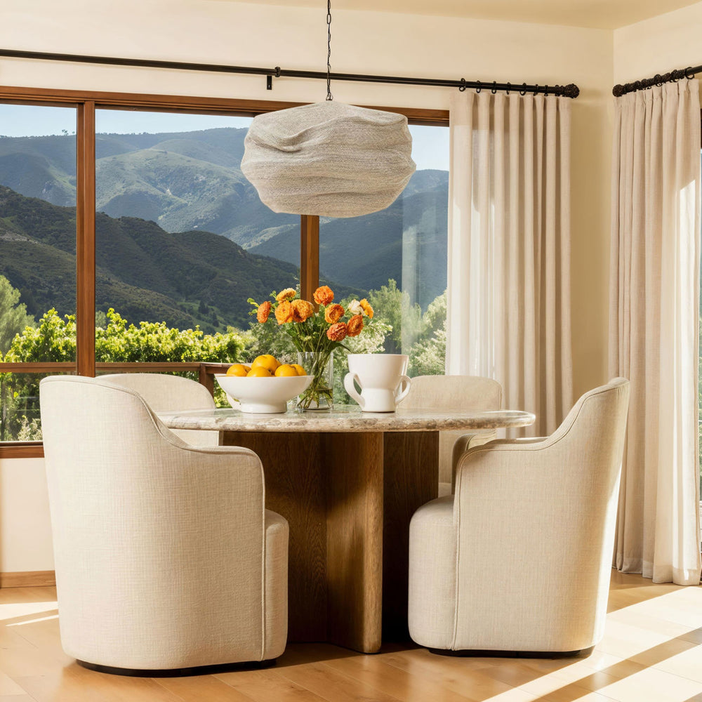 London Performance Fabric Dining Chair, Avalon Cream, lifestyle view