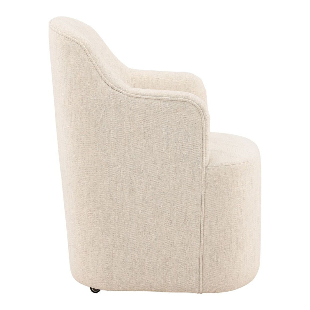 London Performance Fabric Dining Chair, Avalon Cream, profile view