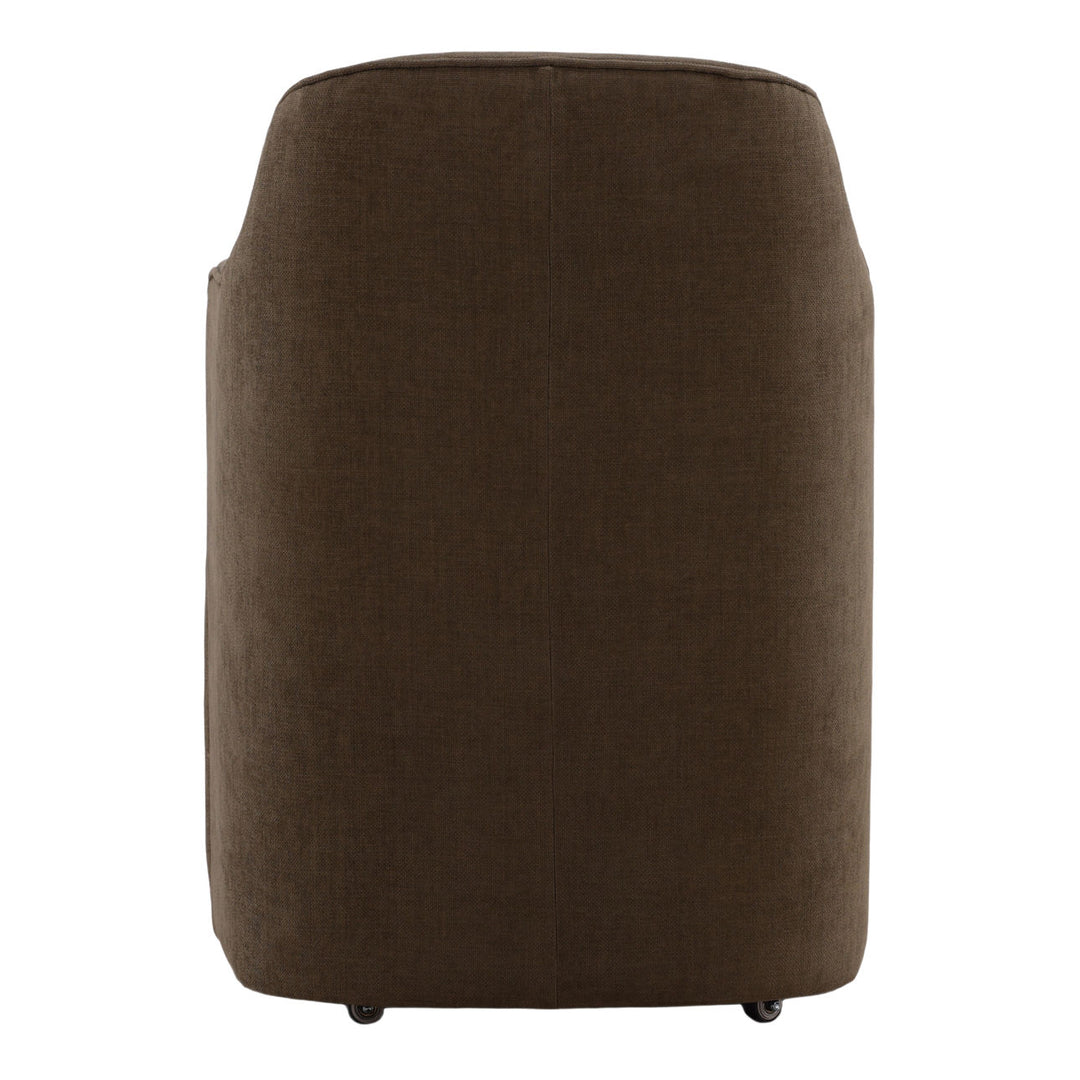 London Performance Fabric Dining Chair, Green Velvet, back view