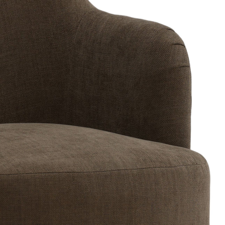 London Performance Fabric Dining Chair, Green Velvet, detail 2 view