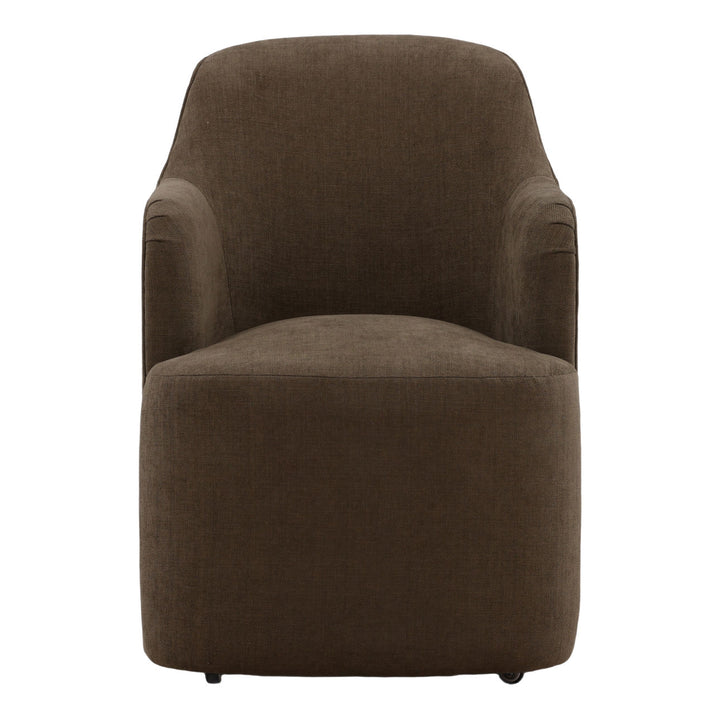 London Performance Fabric Dining Chair, Green Velvet, front view