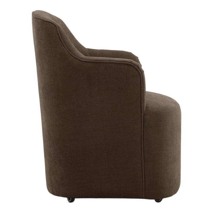 London Performance Fabric Dining Chair, Green Velvet, profile view