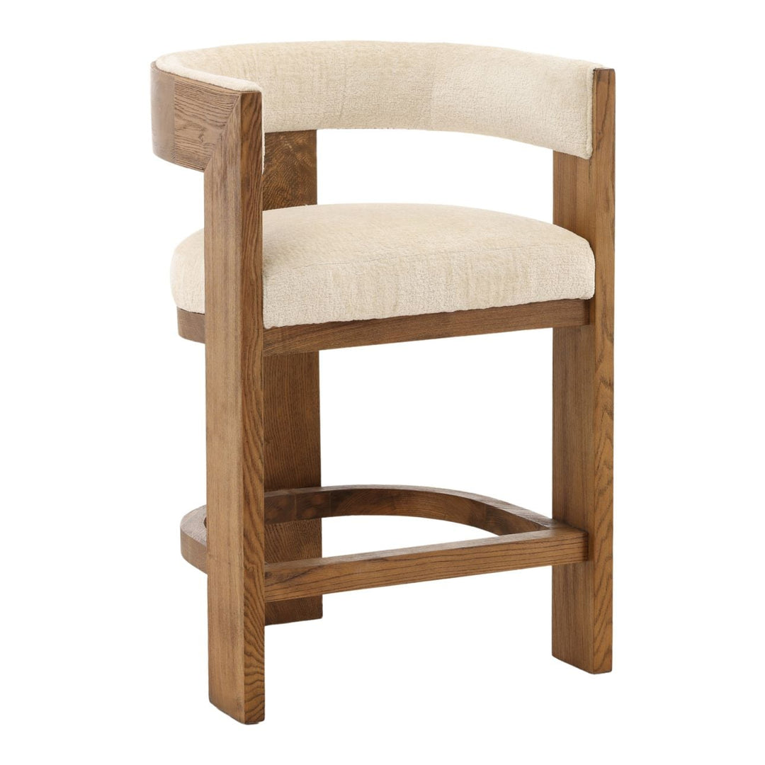 Nadelle Cream Ash Counter Stool, three-quarter studio view
