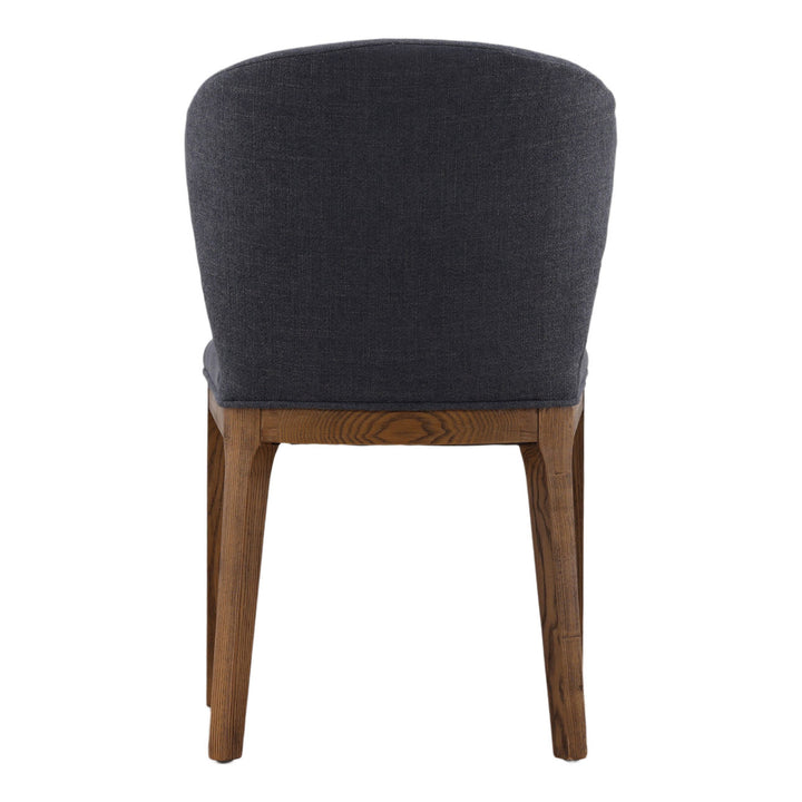 Kailin Upholstered Ash Dining Chair, Dark Blue Woven, back view
