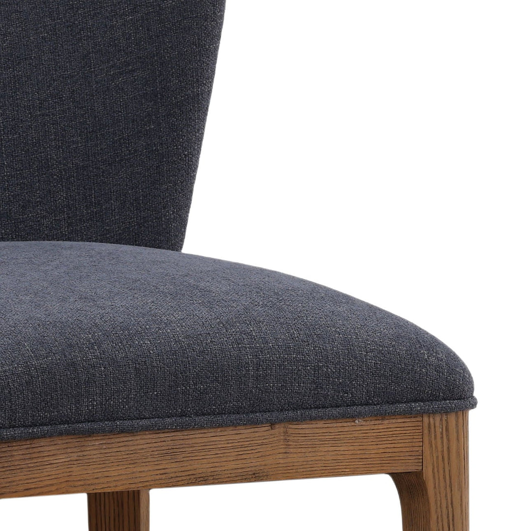 Kailin Upholstered Ash Dining Chair, Dark Blue Woven, detail 2 view