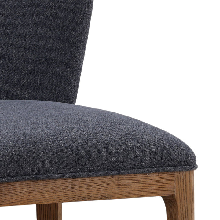 Kailin Upholstered Ash Dining Chair, Dark Blue Woven, detail 2 view