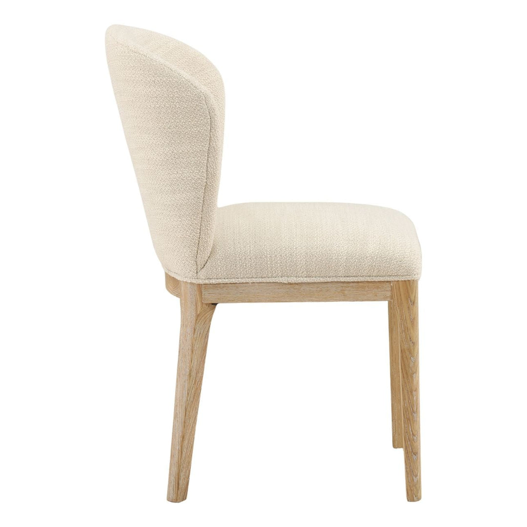 Kailin Upholstered Ash Dining Chair, Oatmeal Blend, profile view