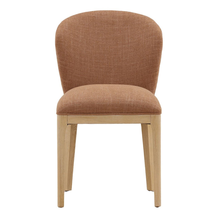 Kailin Upholstered Ash Dining Chair, Rose Tweed, front view