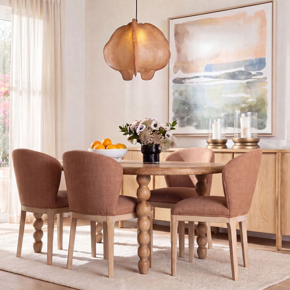 Kailin Upholstered Ash Dining Chair, Rose Tweed, lifestyle view