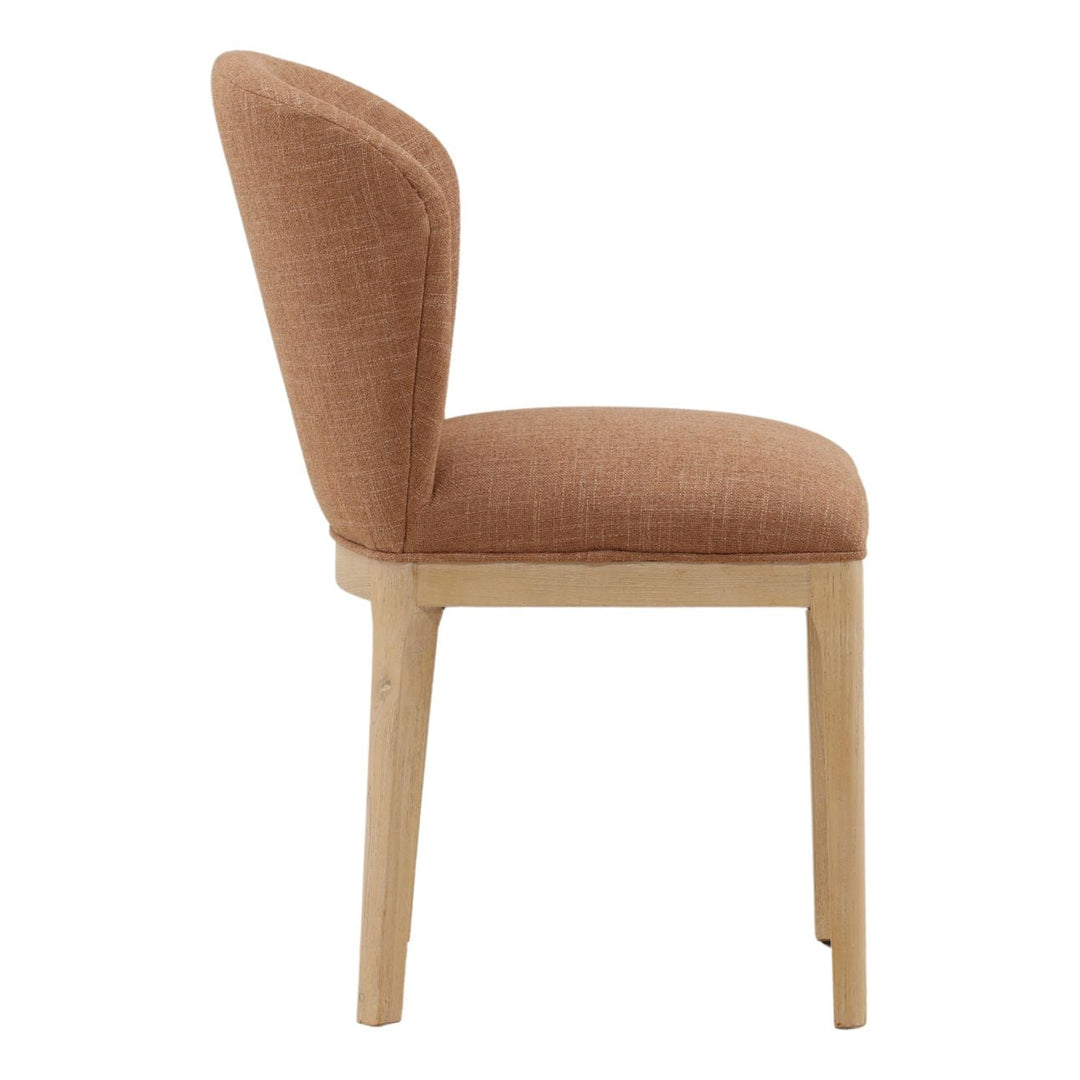 Kailin Upholstered Ash Dining Chair, Rose Tweed, profile view