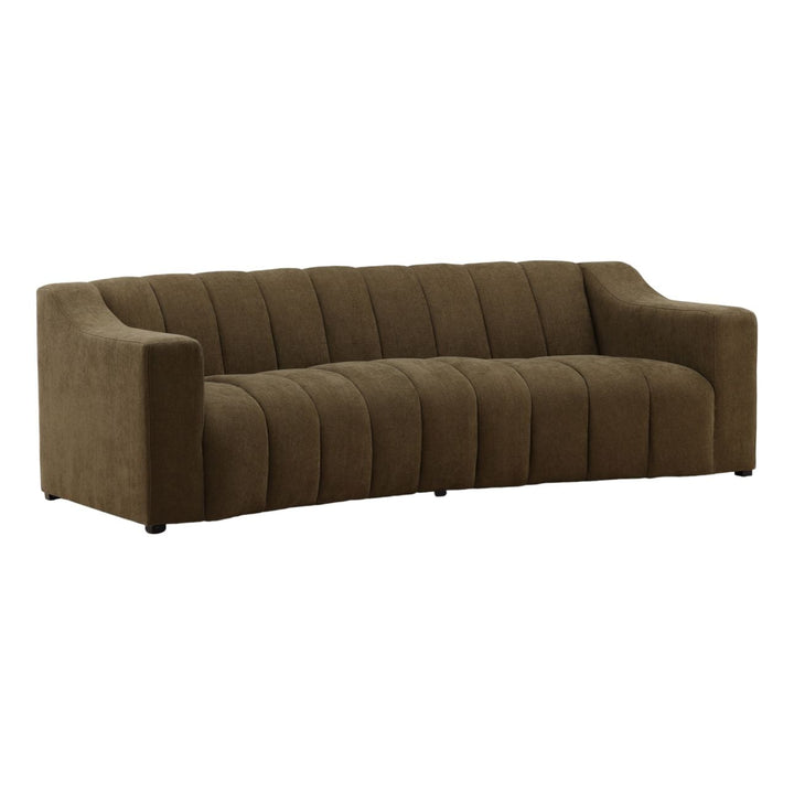 Mitren Upholstered Sofa, Green, three-quarter studio view