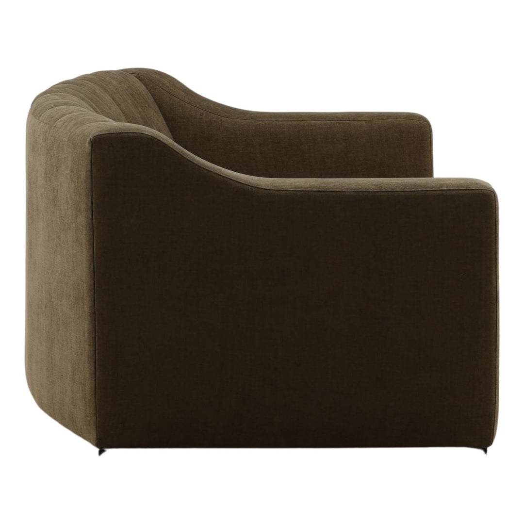 Mitren Upholstered Sofa, Green, profile view